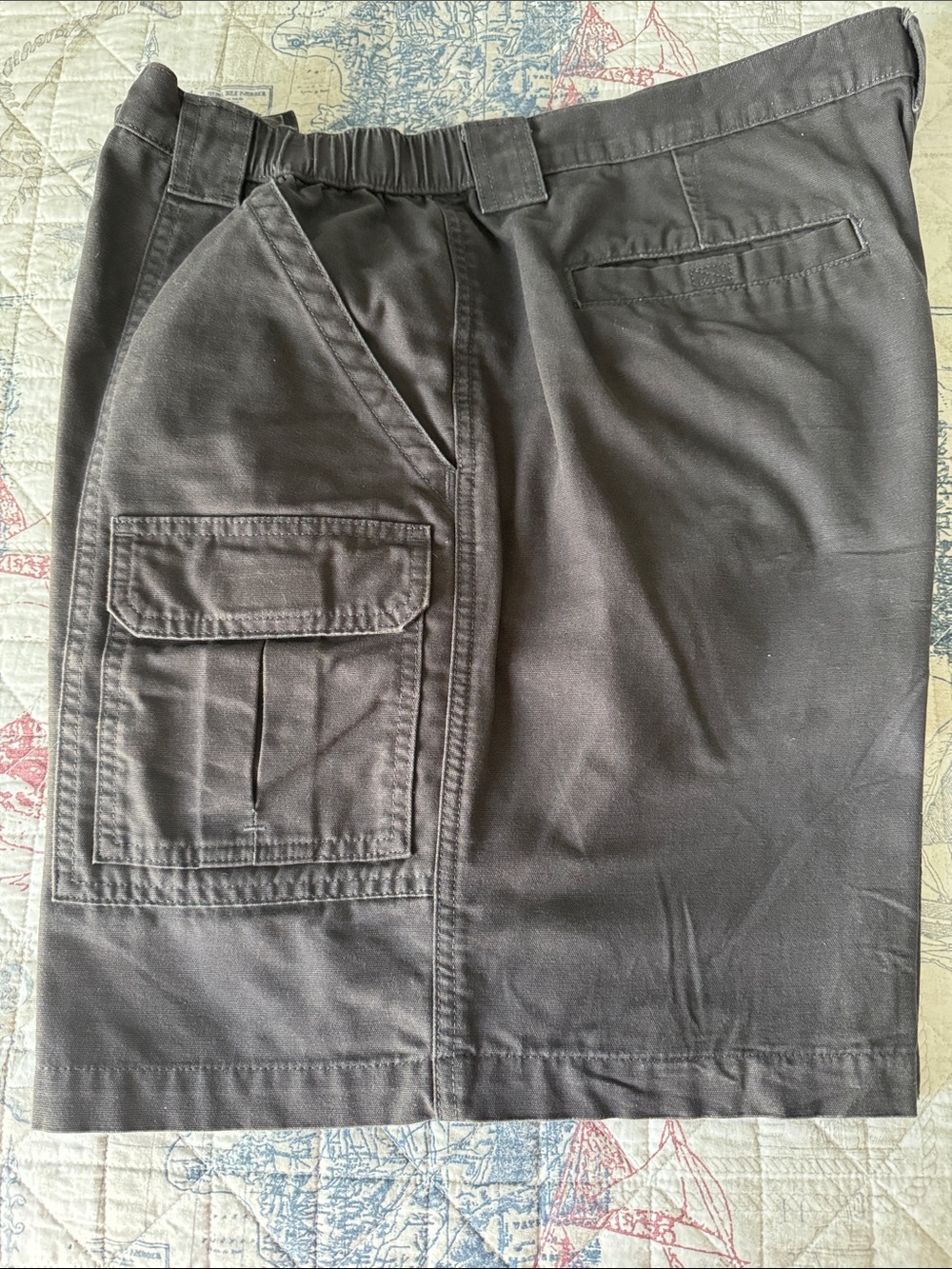 Savane Dark Gray Cargo Shorts with Flap Side Pockets.